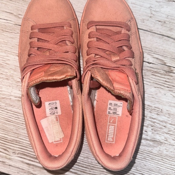 Puma Suede Shell Pink Classic Glitz Lace-Up Sneakers Size 7 - Picture 7 of 8